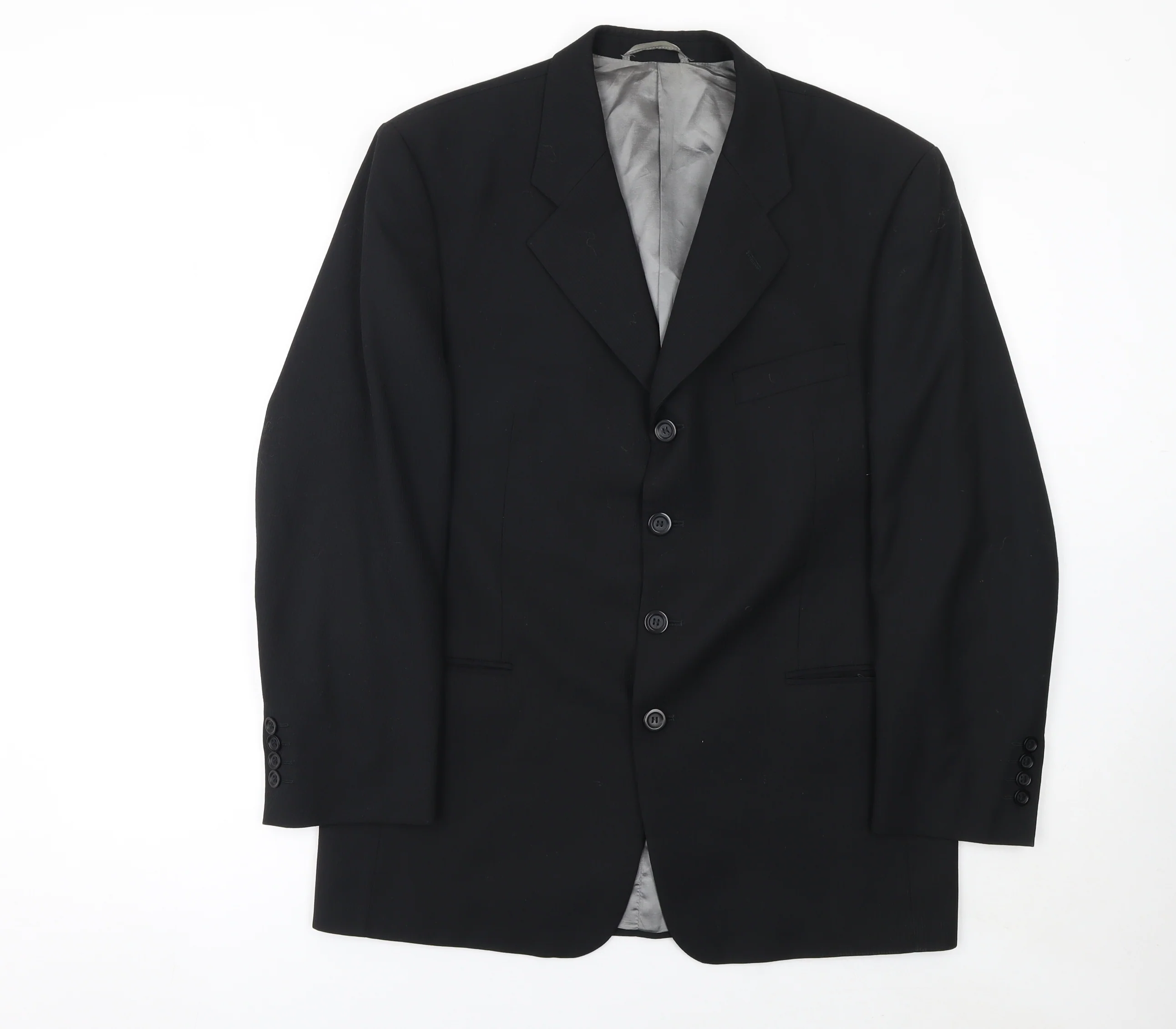 Tom English Studio Men's Black 40 Regular Wool Blend Suit Jacket