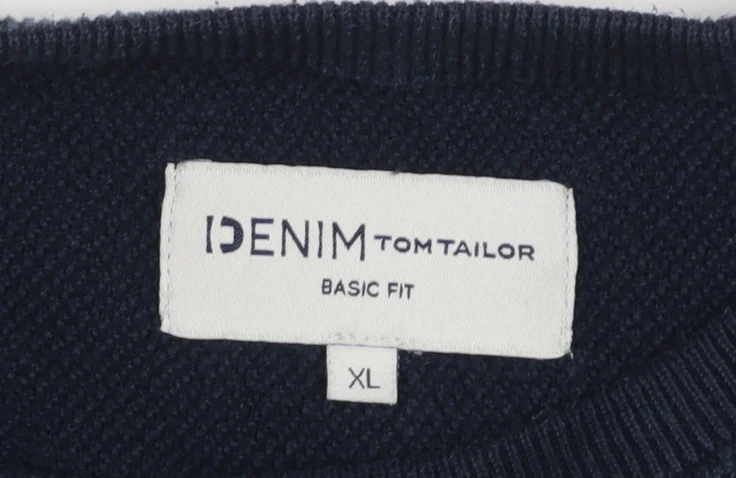 Tom Tailor Men’s Blue XL Crew Neck Classic Knit Jumper - Image 4