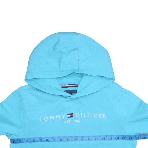 Tommy Hilfiger Blue Teens Pullover Hoodie Size 164 Logo Print - Image 3