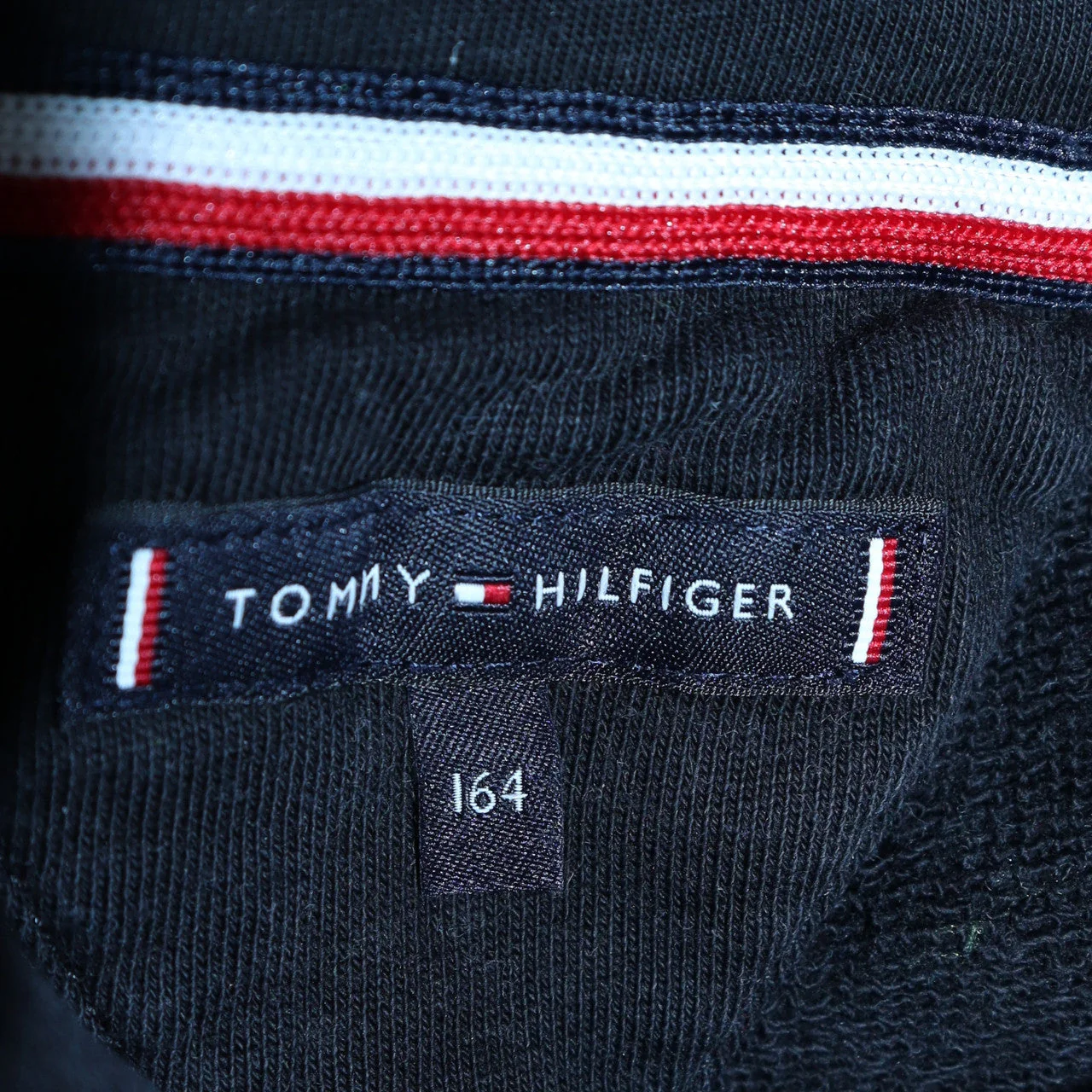 Tommy Hilfiger Boys Black Cotton Pullover Hoodie Size 164 Regular Fit - Image 5