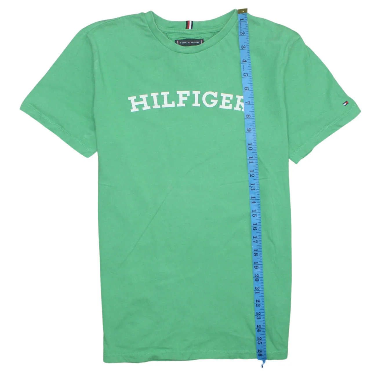 Tommy Hilfiger Boys Green Logo Short Sleeve Cotton T-Shirt Size 16 Years - Image 2