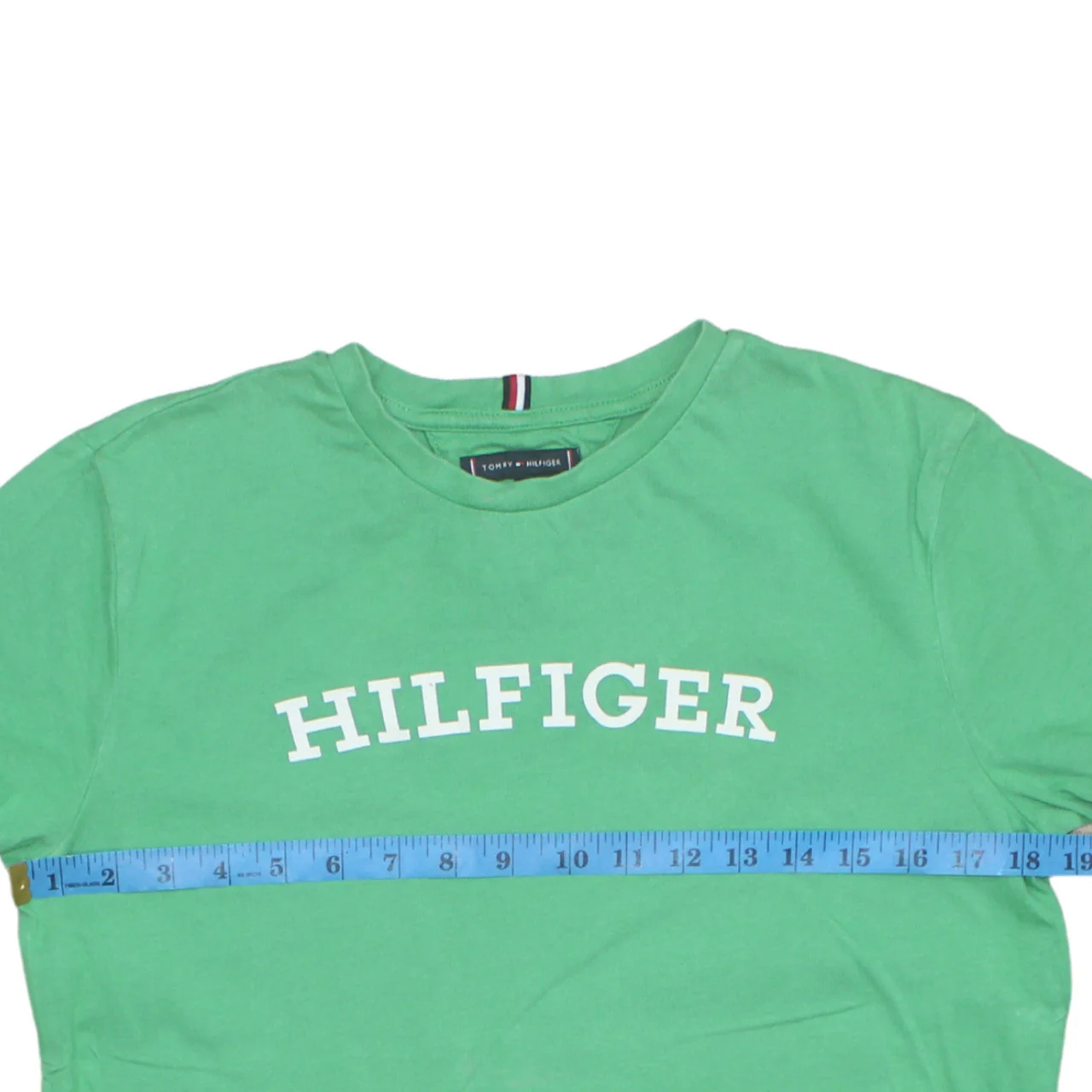 Tommy Hilfiger Boys Green Logo Short Sleeve Cotton T-Shirt Size 16 Years - Image 3