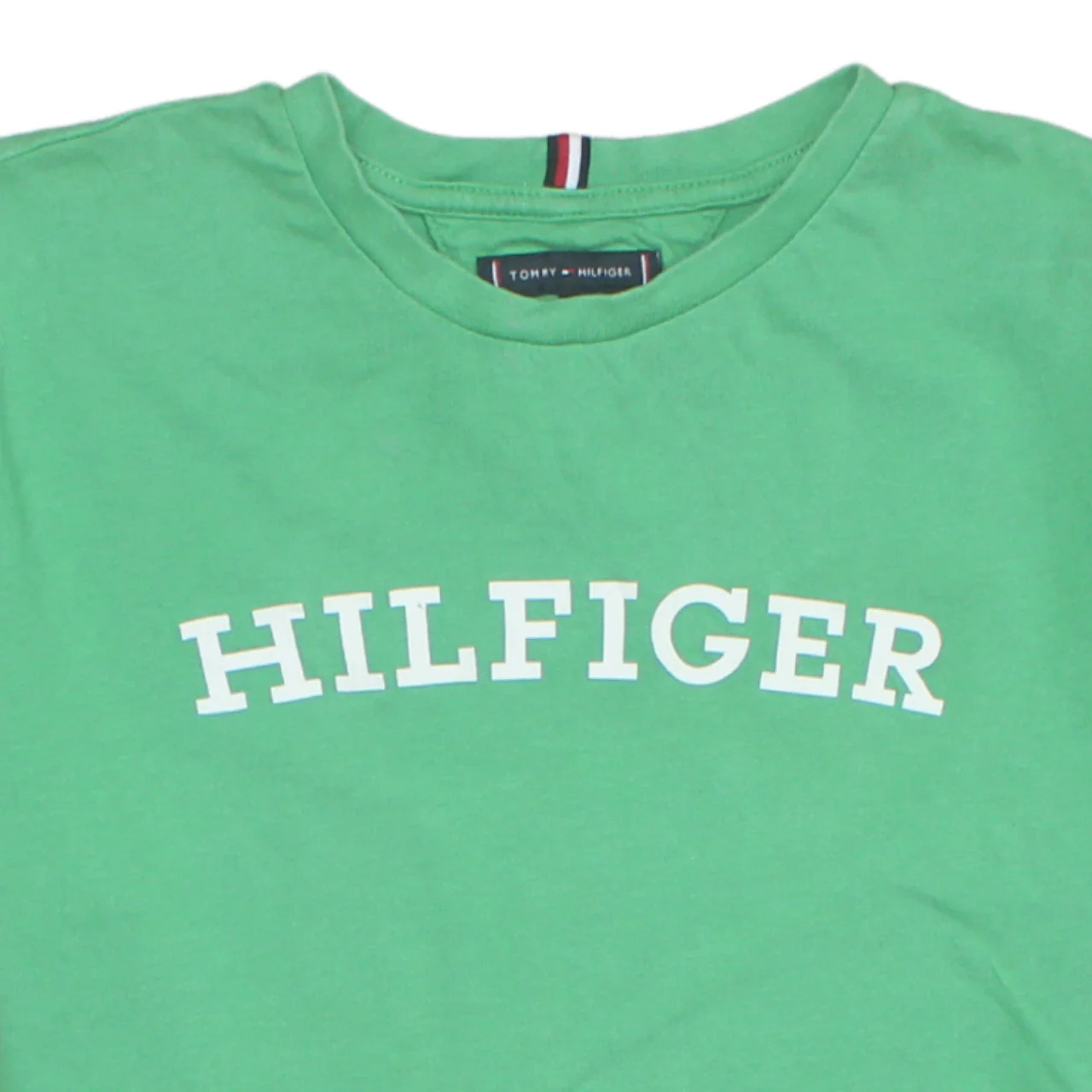 Tommy Hilfiger Boys Green Logo Short Sleeve Cotton T-Shirt Size 16 Years - Image 7