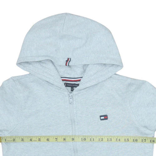 Tommy Hilfiger Boys Grey Full Zip Hoodie 11-12 Years Cotton Blend - Image 3