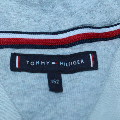 Tommy Hilfiger Boys Grey Full Zip Hoodie 11-12 Years Cotton Blend - Image 5