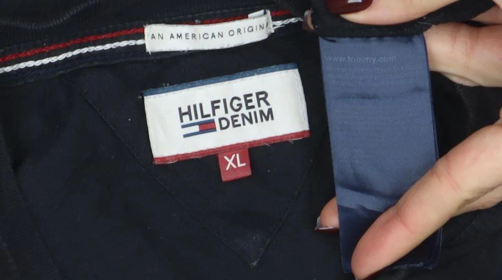 Tommy Hilfiger Denim Men’s Black Cotton Crew Neck XL T-Shirt - Image 4