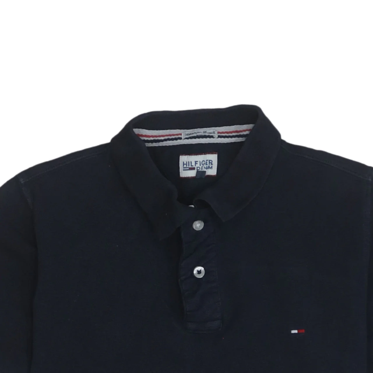 Tommy Hilfiger Denim Men's Black Cotton Polo Shirt M - Image 7
