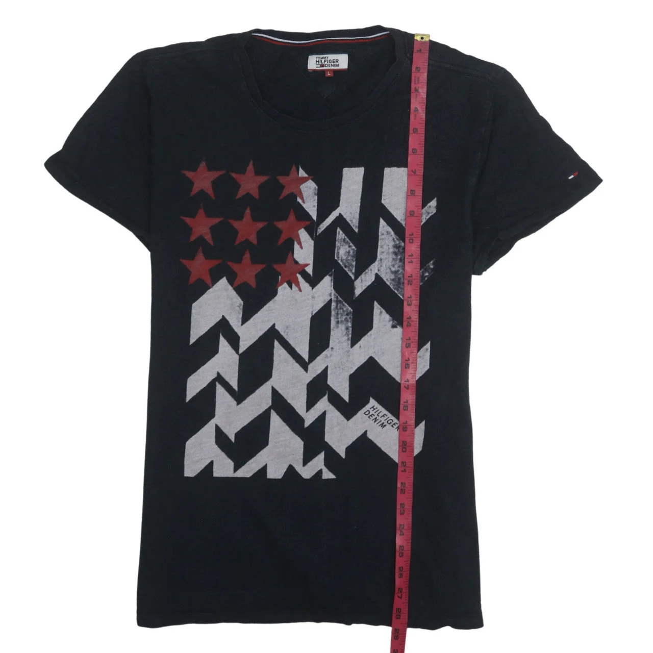 Tommy Hilfiger Denim Men's Black Graphic Print Crew Neck T-Shirt Size L - Image 3