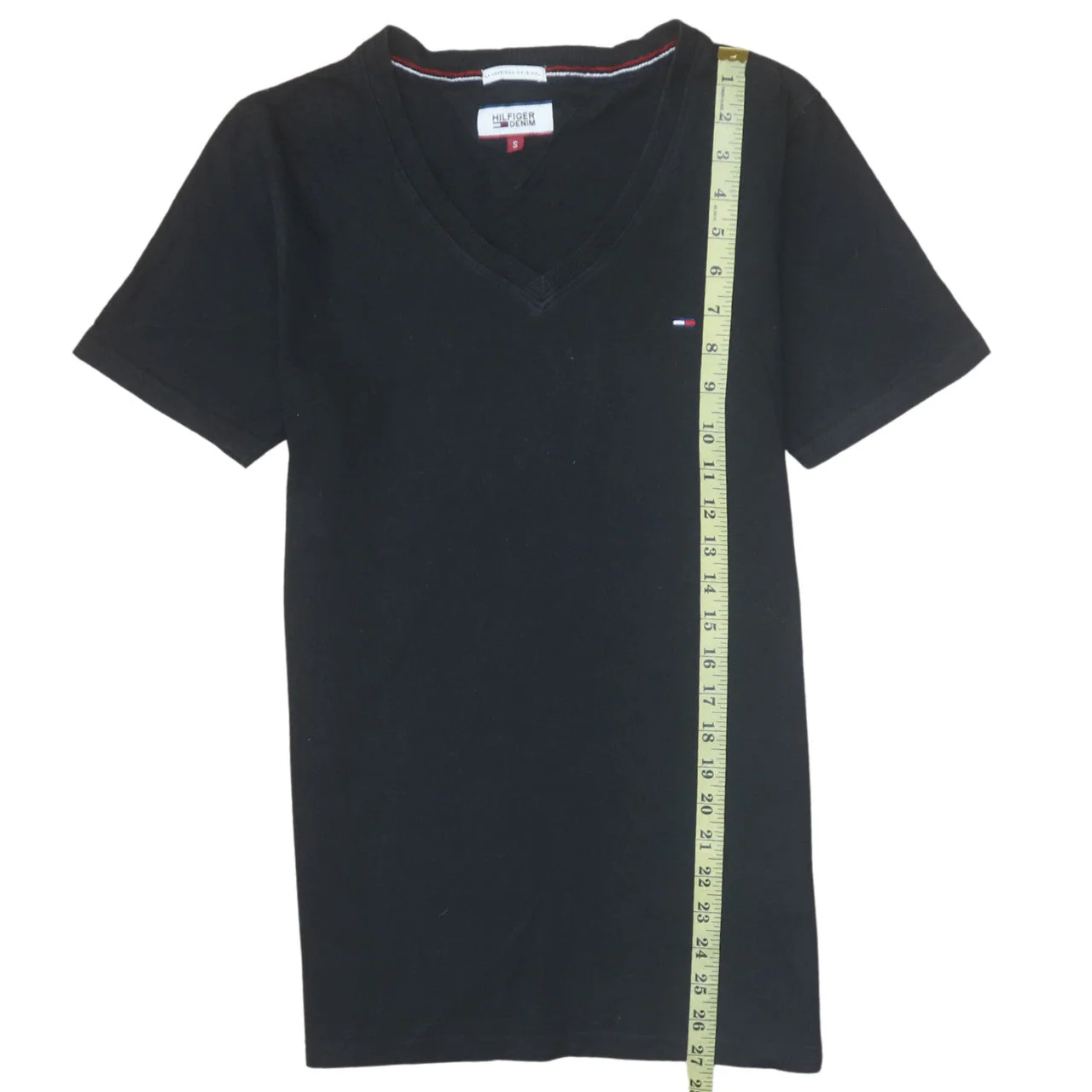 Tommy Hilfiger Denim Men's Black V-Neck Cotton T-Shirt Size S - Image 2