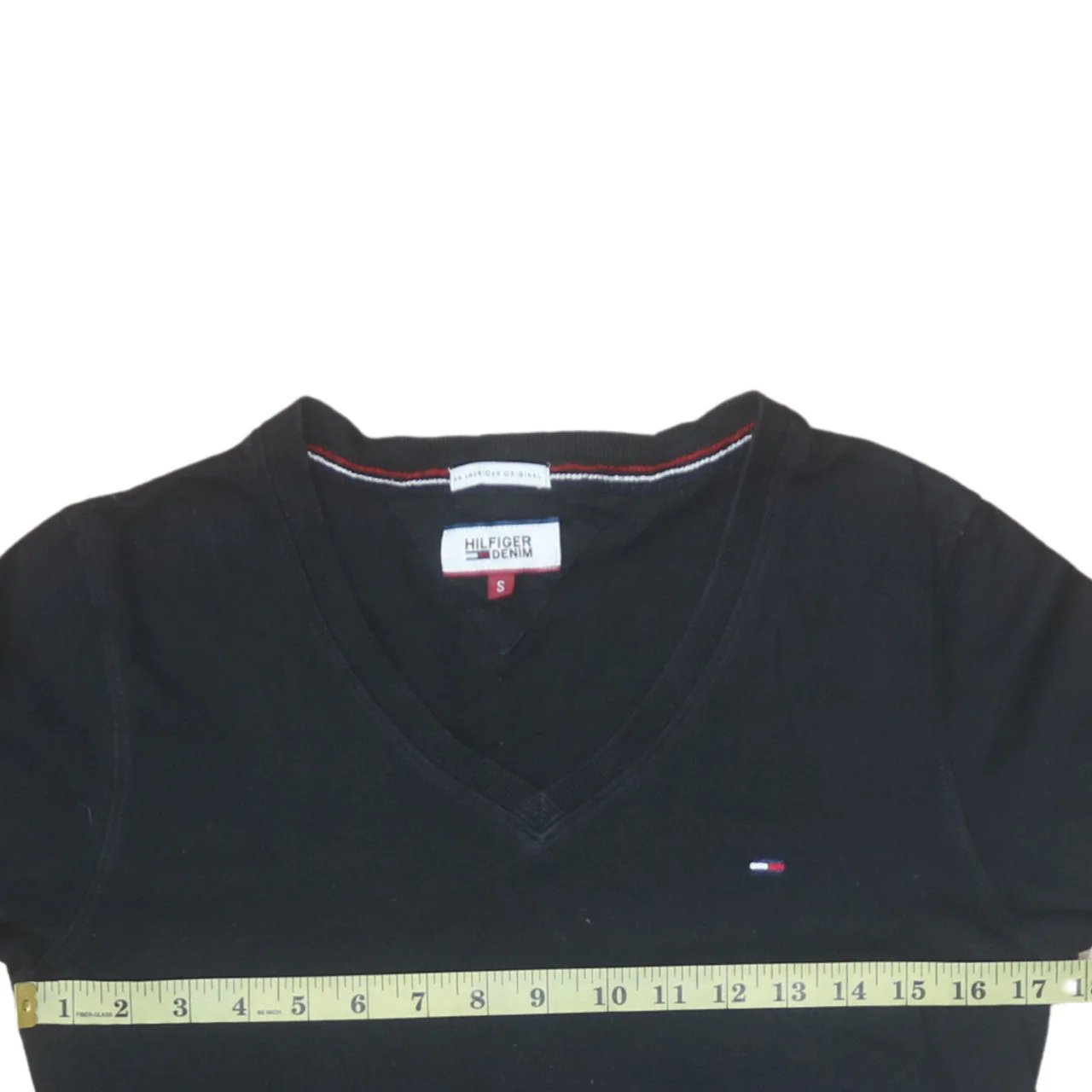 Tommy Hilfiger Denim Men's Black V-Neck Cotton T-Shirt Size S - Image 3