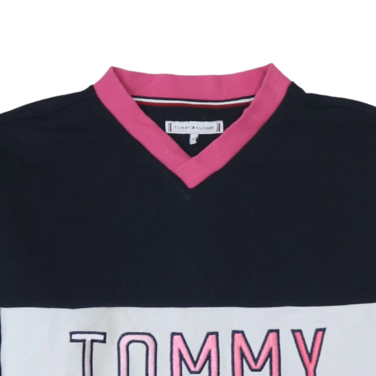 Tommy Hilfiger Girls Multicoloured V-Neck Pullover Sweatshirt 11-12 Years - Image 7