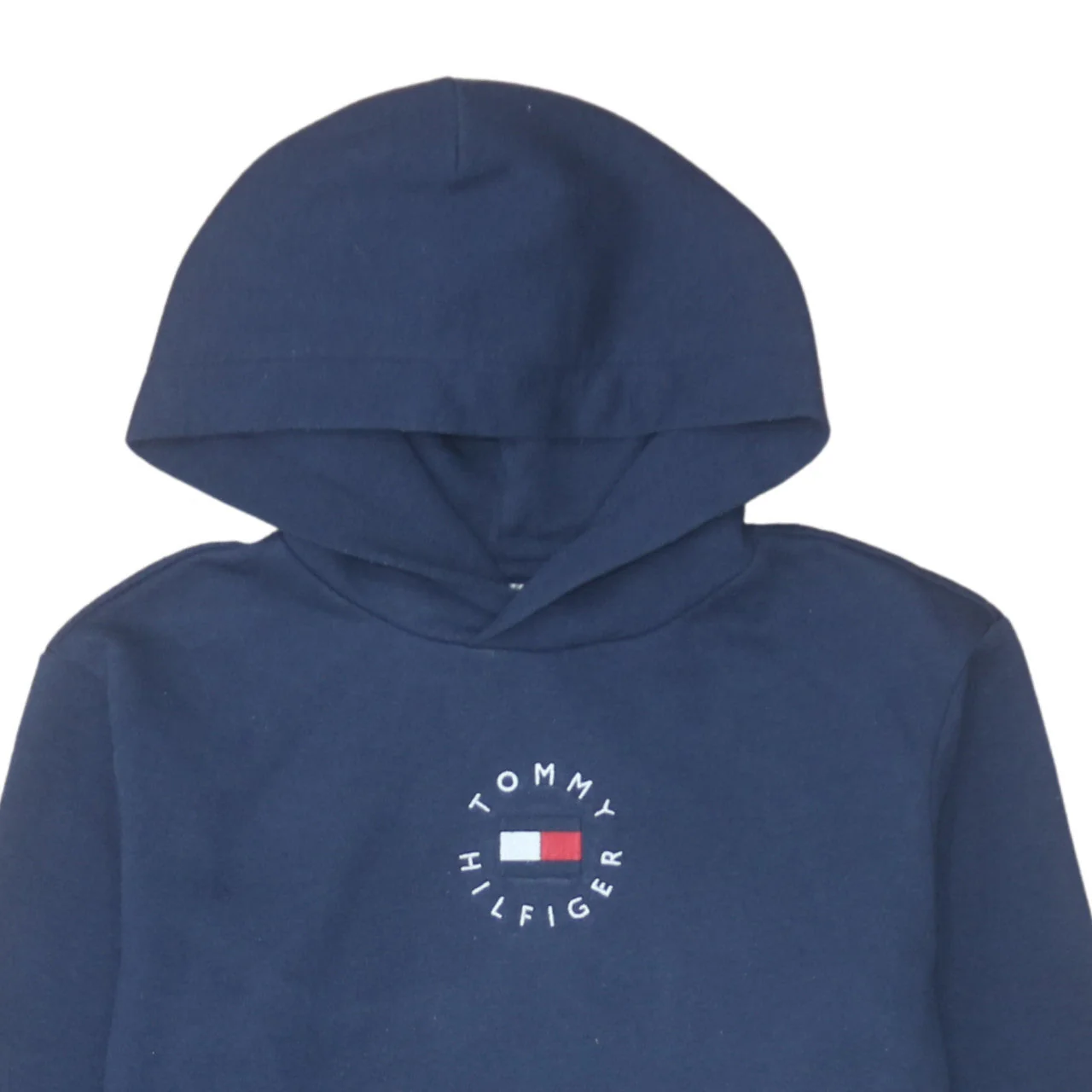 Tommy Hilfiger Girls Navy Blue Hooded Pullover Sweatshirt Dress Size 152 (Age 12) - Image 8