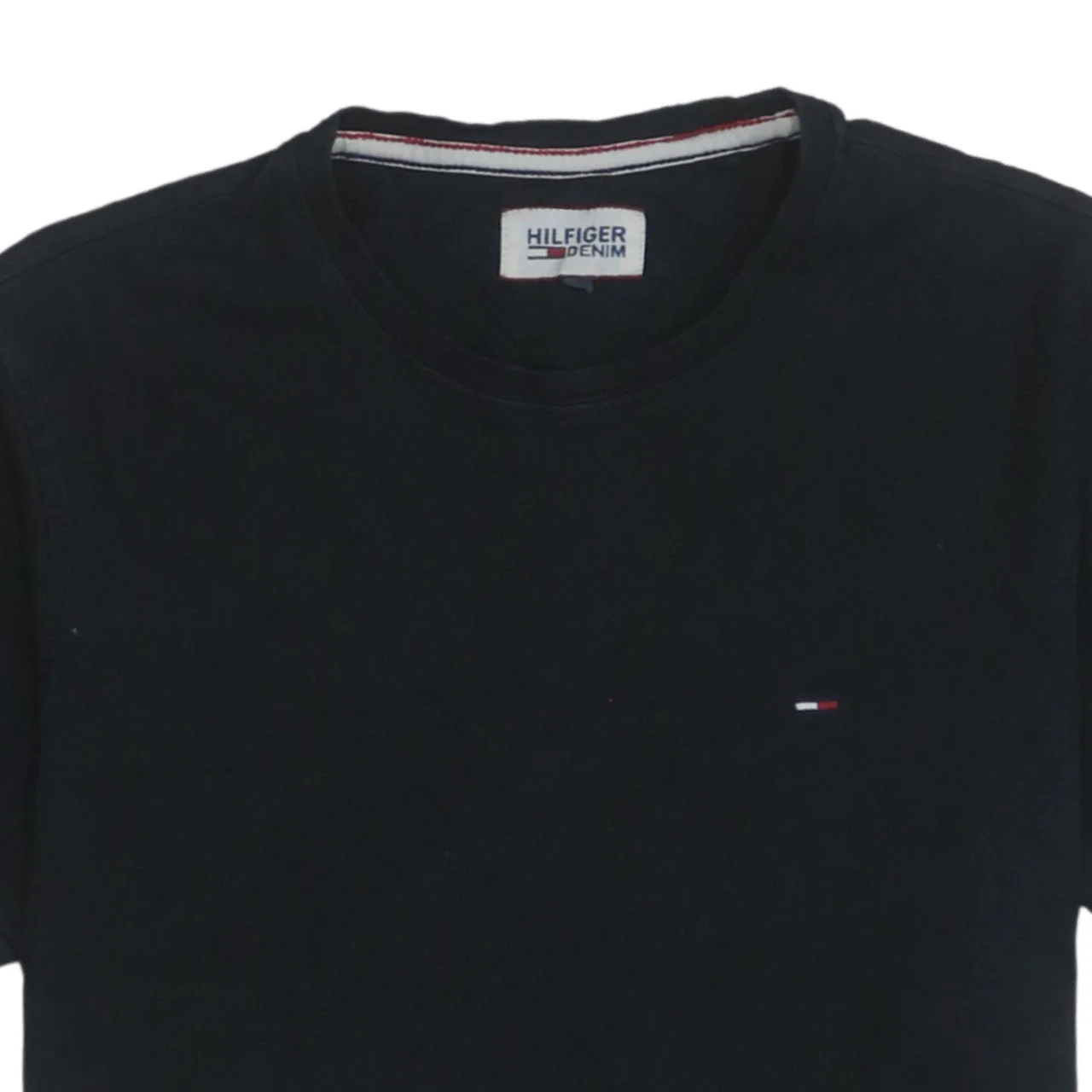 Tommy Hilfiger Men Black Cotton Crew Neck Short Sleeve T-Shirt M - Image 7