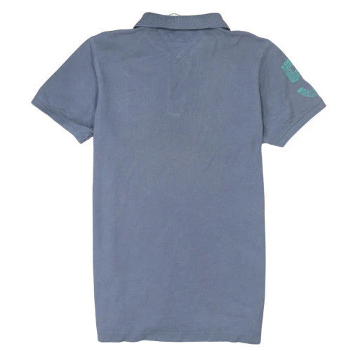 Tommy Hilfiger Men Blue Logo Polo Shirt Size L Casual Cotton - Image 4