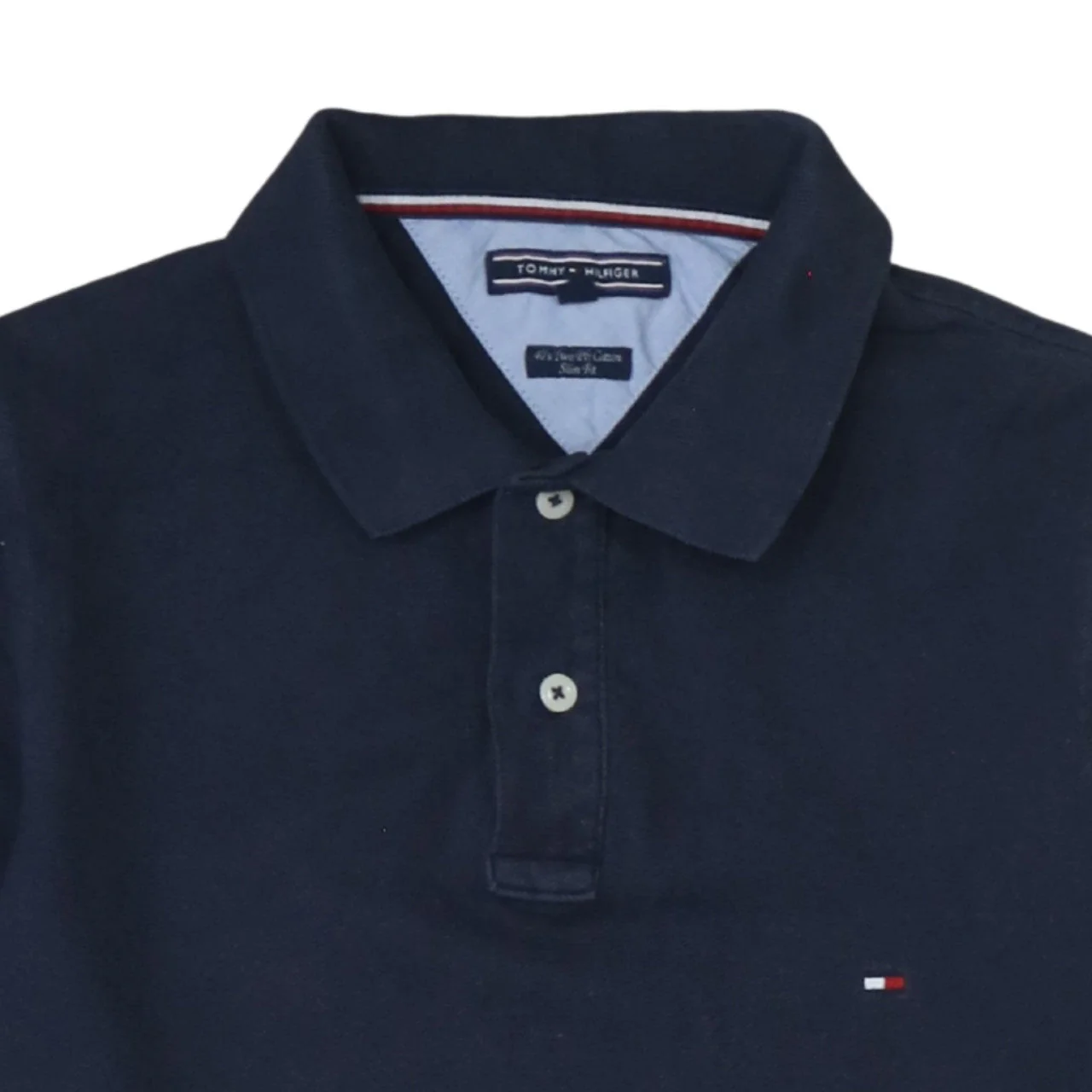 Tommy Hilfiger Men Blue Slim Fit Cotton Polo Shirt M - Image 8