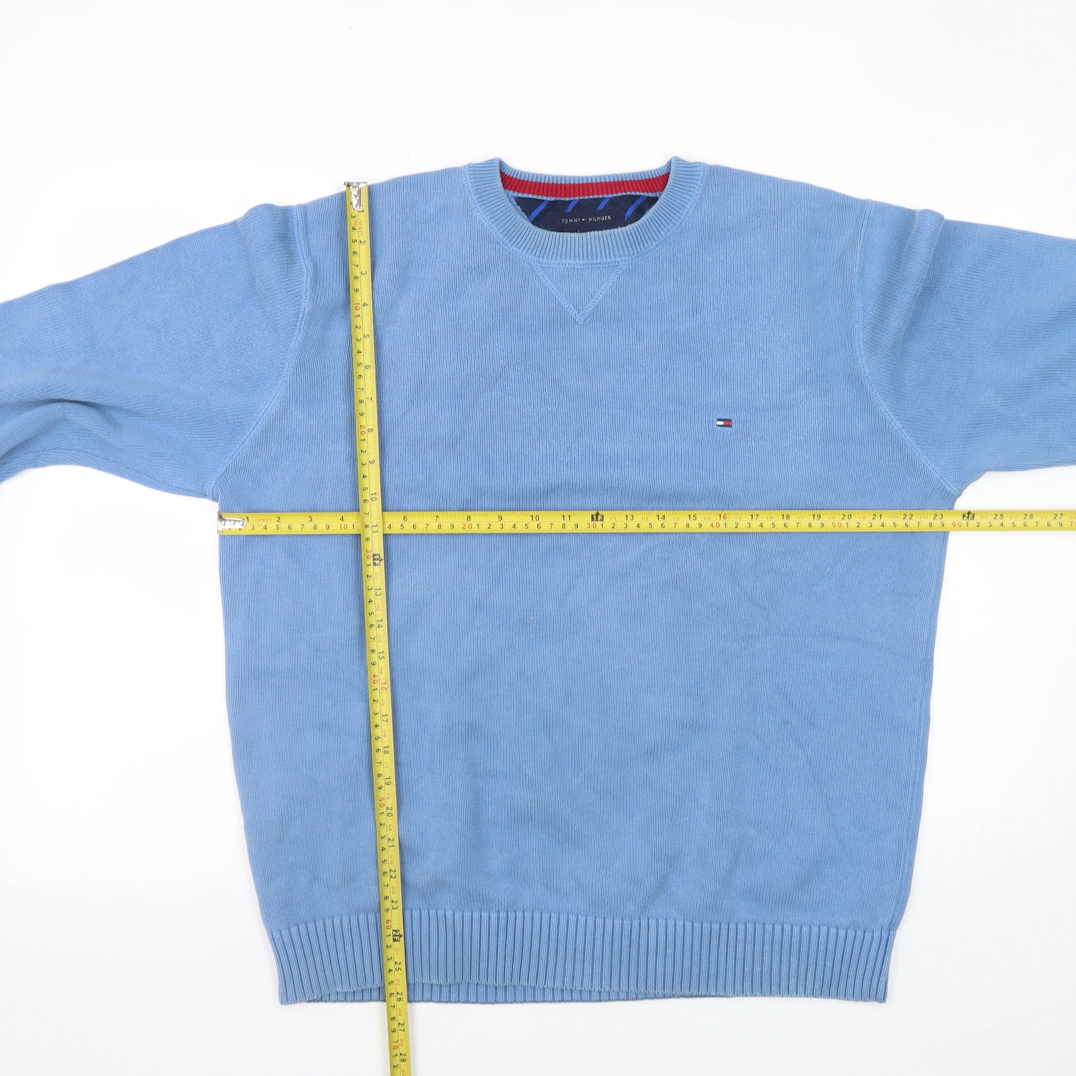 Tommy Hilfiger Men Blue XL Cotton Crew Neck Pullover Jumper - Image 2