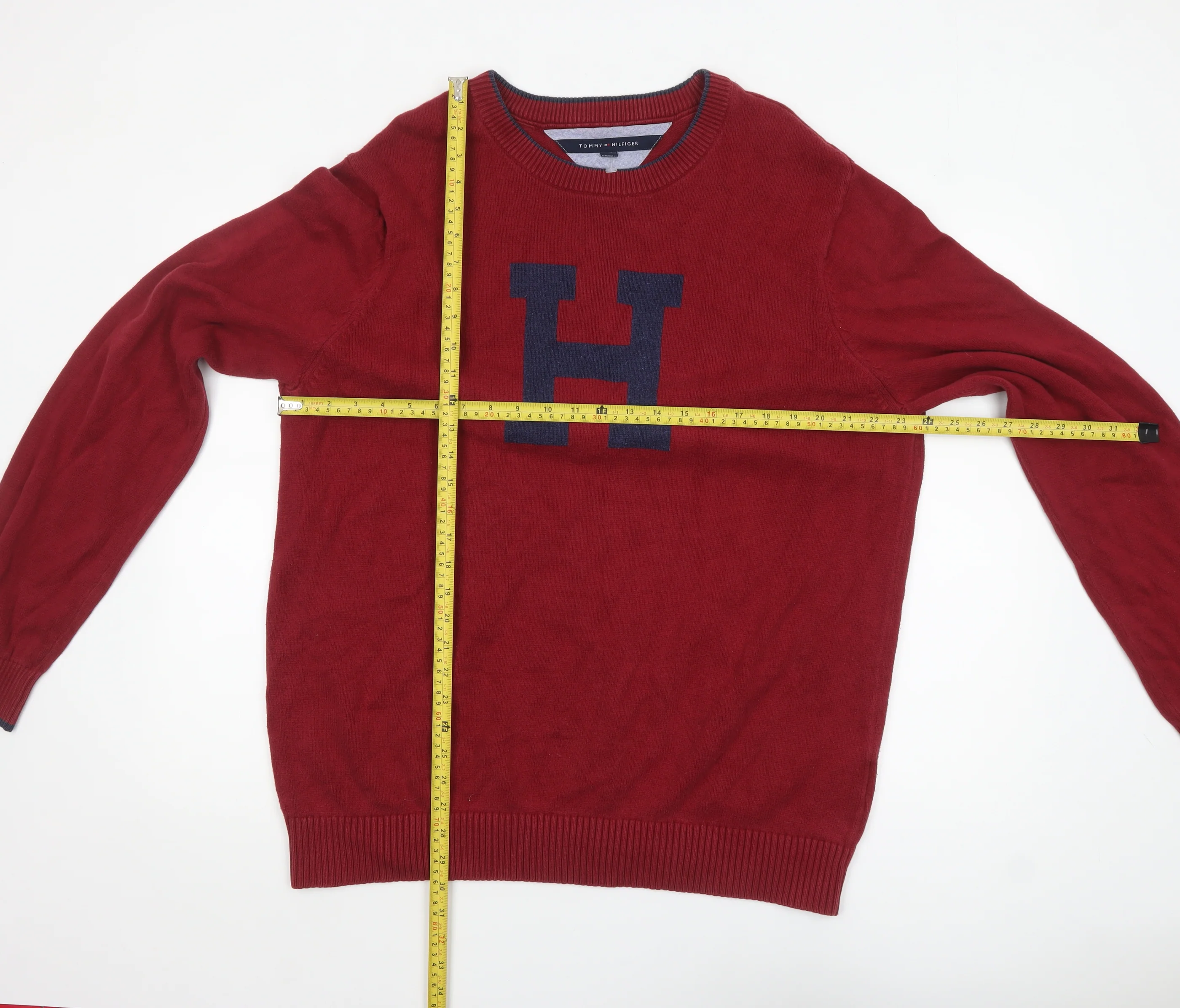 Tommy Hilfiger Men Red 2XL Crew Neck Pullover Jumper - Image 2