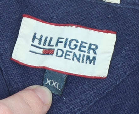 Tommy Hilfiger Men’s Blue 2XL Classic Cotton Short Sleeve Polo Shirt - Image 4