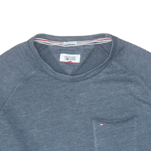 Tommy Hilfiger Men’s Blue Crew Neck Cotton Blend Sweatshirt L - Image 7