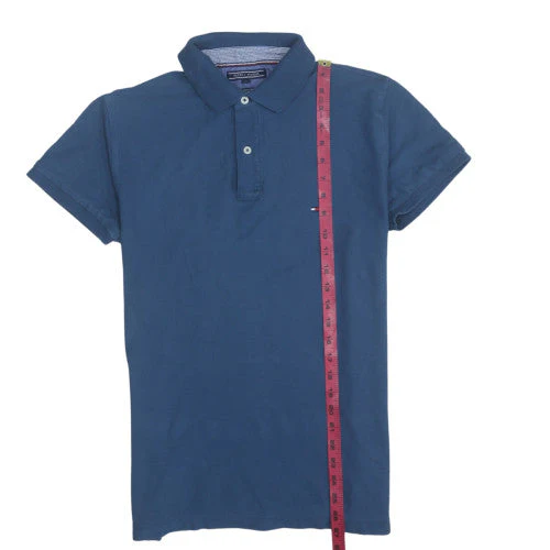 Tommy Hilfiger Men’s Blue Regular Fit Cotton Polo Shirt M - Image 2