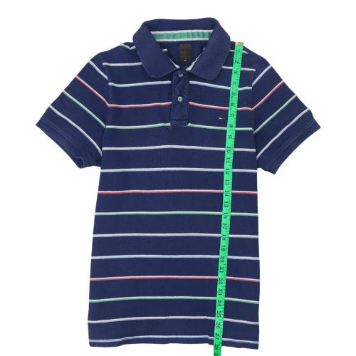 Tommy Hilfiger Men’s Blue Striped Cotton Polo Shirt Size M - Image 2