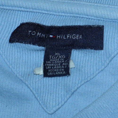 Tommy Hilfiger Men’s Blue V-Neck Cotton Pullover Jumper XL - Image 5