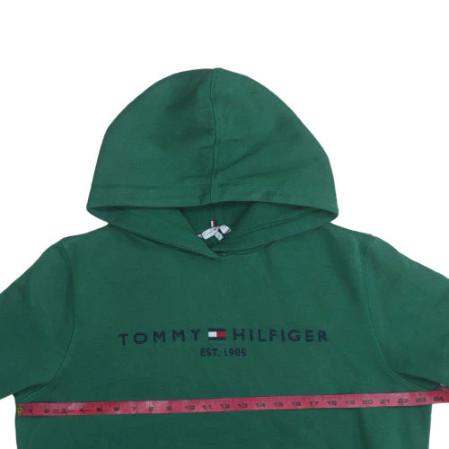 Tommy Hilfiger Men’s Green XL Pullover Hoodie Embroidered Logo - Image 2