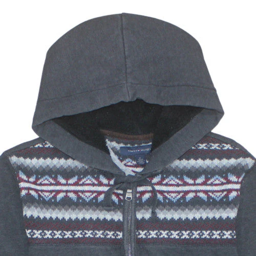 Tommy Hilfiger Men’s Grey Full Zip Fair Isle Hoodie Size M - Image 8