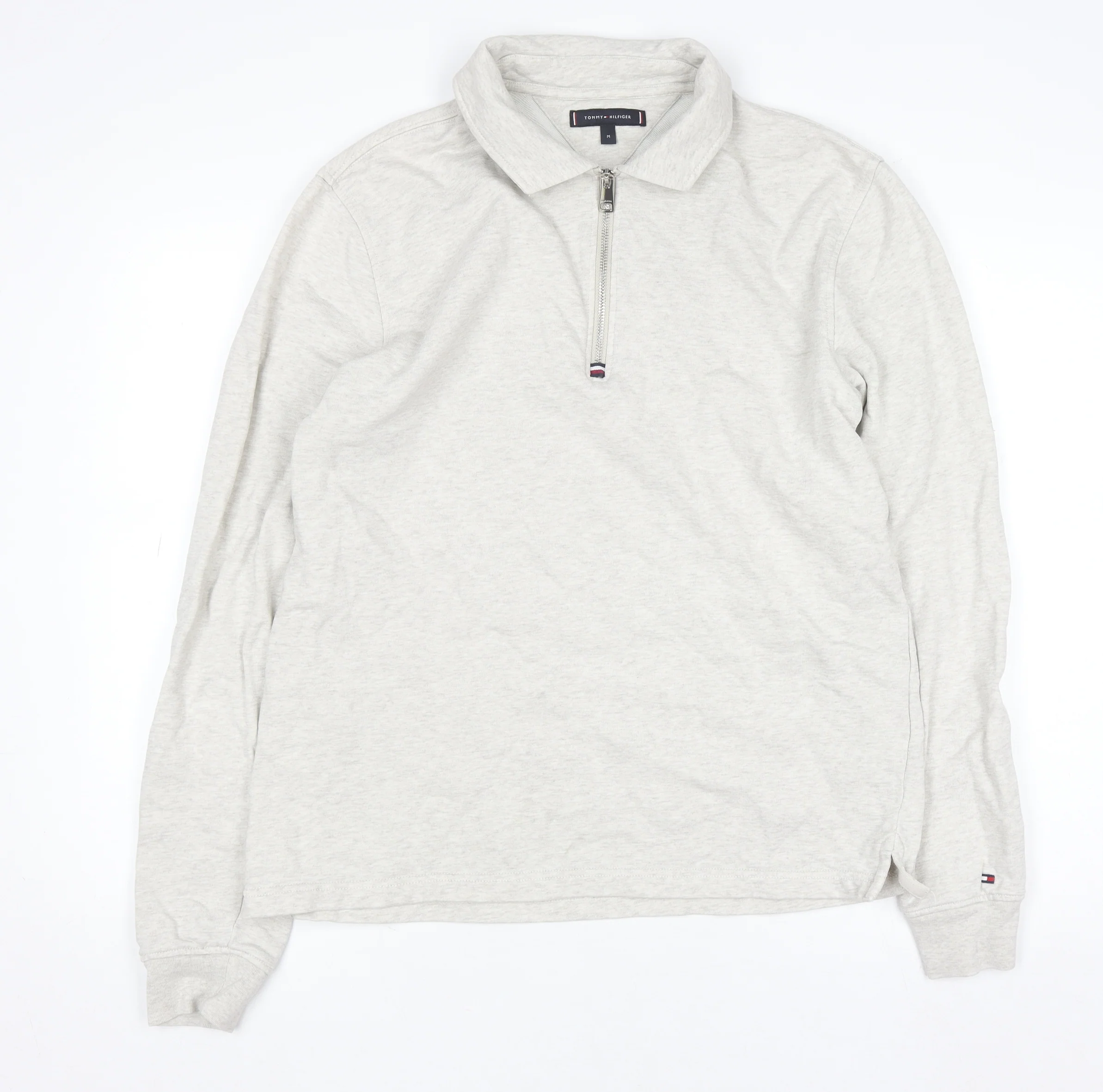 Tommy Hilfiger Men's Beige 1/2 Zip Collared Sweatshirt Size M