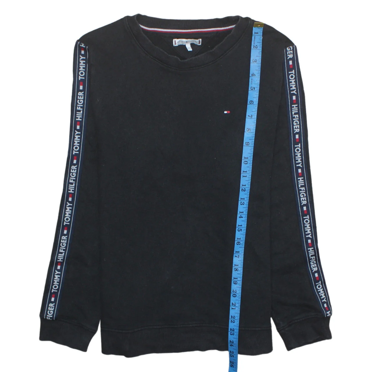 Tommy Hilfiger Men's Black Logo Sleeve Pullover Sweatshirt Medium - Image 3