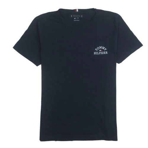 Tommy Hilfiger Men's Black Organic Cotton Crew Neck T-Shirt L
