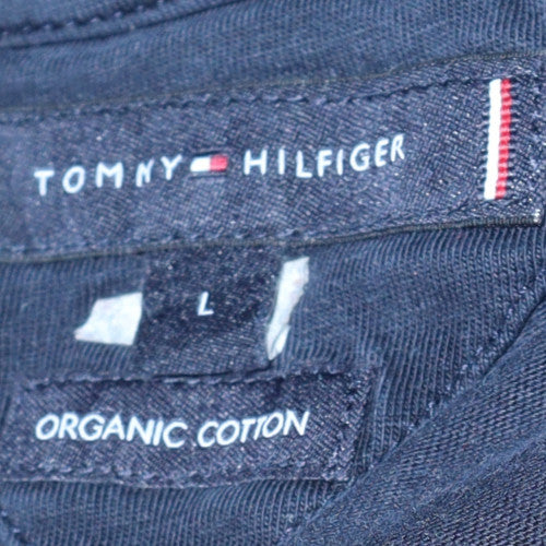 Tommy Hilfiger Men's Black Organic Cotton Crew Neck T-Shirt L - Image 5