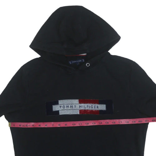 Tommy Hilfiger Men's Black Pullover Hoodie L Embroidered Logo - Image 2