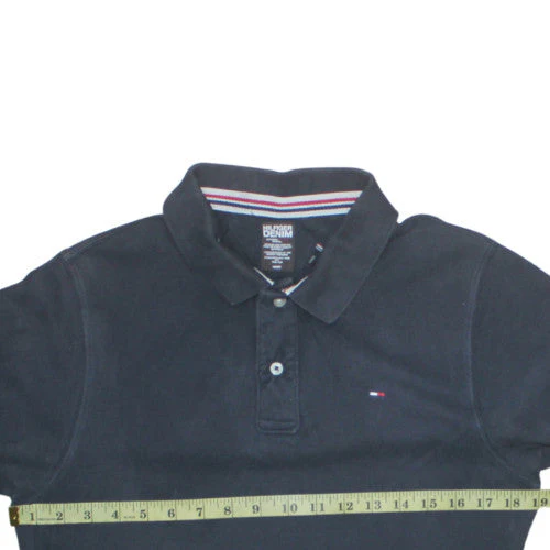 Tommy Hilfiger Men's Black Regular Fit Short Sleeve Polo Shirt M - Image 2