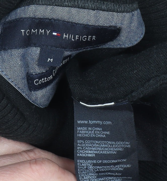 Tommy Hilfiger Men's Black Roll Neck Cotton Cashmere Jumper M - Image 4