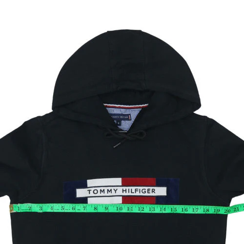 Tommy Hilfiger Men's Black Small Pullover Hoodie with Logo - Image 2