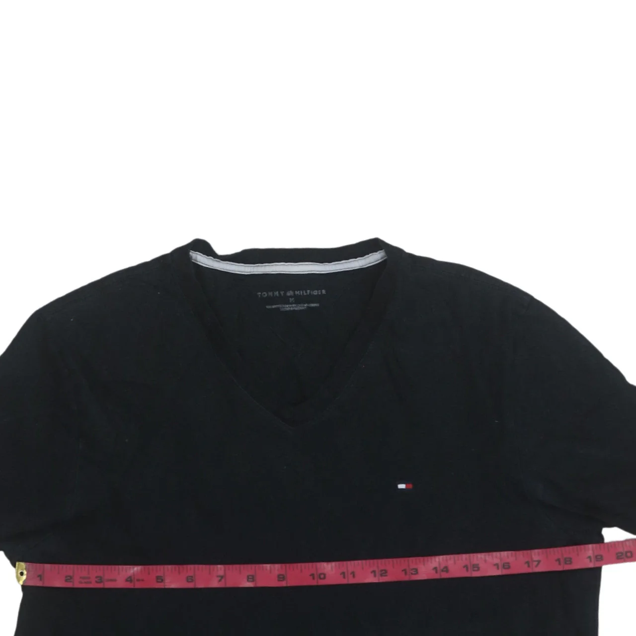 Tommy Hilfiger Men's Black V-Neck Short Sleeve Cotton T-Shirt M - Image 2