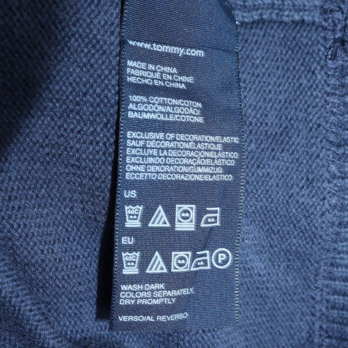 Tommy Hilfiger Men's Blue Cotton Crew Neck Pullover Sweatshirt L - Image 6