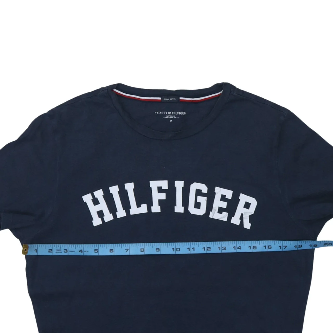 Tommy Hilfiger Men's Blue Cotton Graphic Logo T-Shirt Size M - Image 3