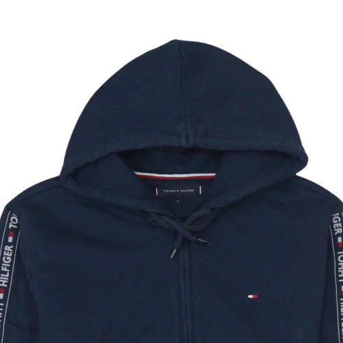 Tommy Hilfiger Men's Blue Full Zip Hoodie S Classic Logo Style - Image 7