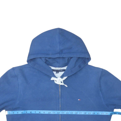Tommy Hilfiger Men's Blue Full Zip Hoodie Size M Cotton Fleece - Image 3