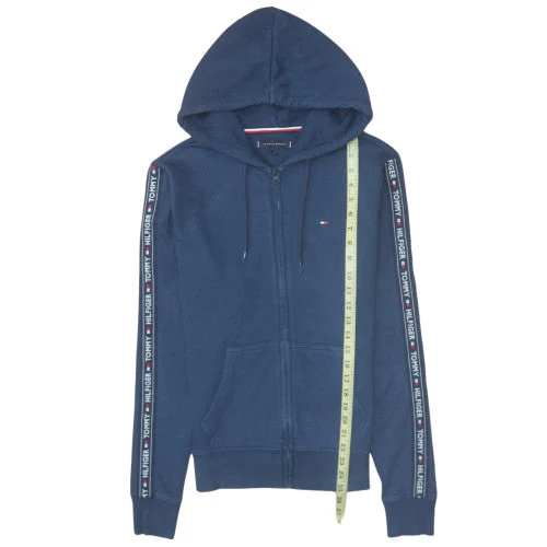 Tommy Hilfiger Men's Blue Full Zip Hoodie Size S Cotton Blend - Image 2