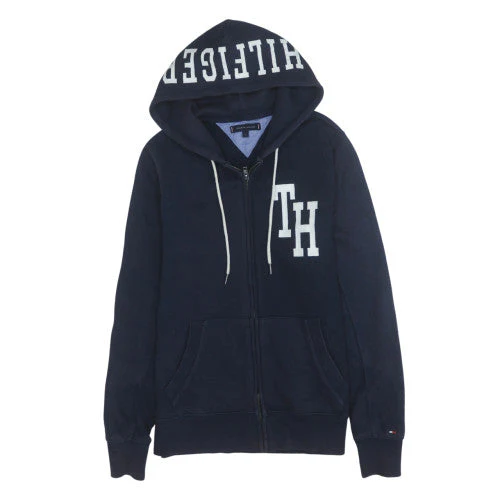 Tommy Hilfiger Men's Blue Full Zip Hoodie Size S Logo Fleece