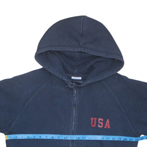 Tommy Hilfiger Men's Blue Full Zip USA Hoodie Size M - Image 3