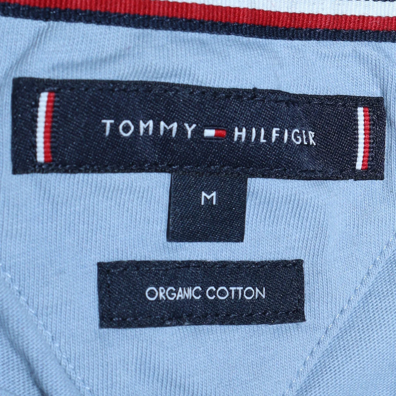 Tommy Hilfiger Men's Blue Logo Organic Cotton T-Shirt M - Image 6