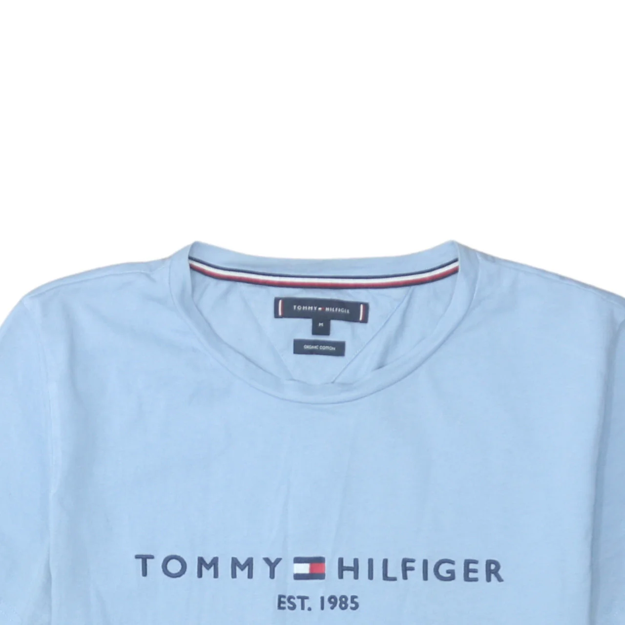 Tommy Hilfiger Men's Blue Logo Organic Cotton T-Shirt M - Image 8