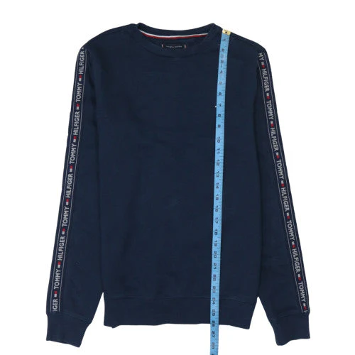 Tommy Hilfiger Men's Blue Logo Tape Crew Neck Sweatshirt M - Image 2