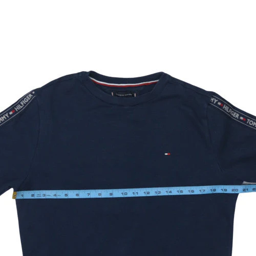 Tommy Hilfiger Men's Blue Logo Tape Crew Neck Sweatshirt M - Image 3