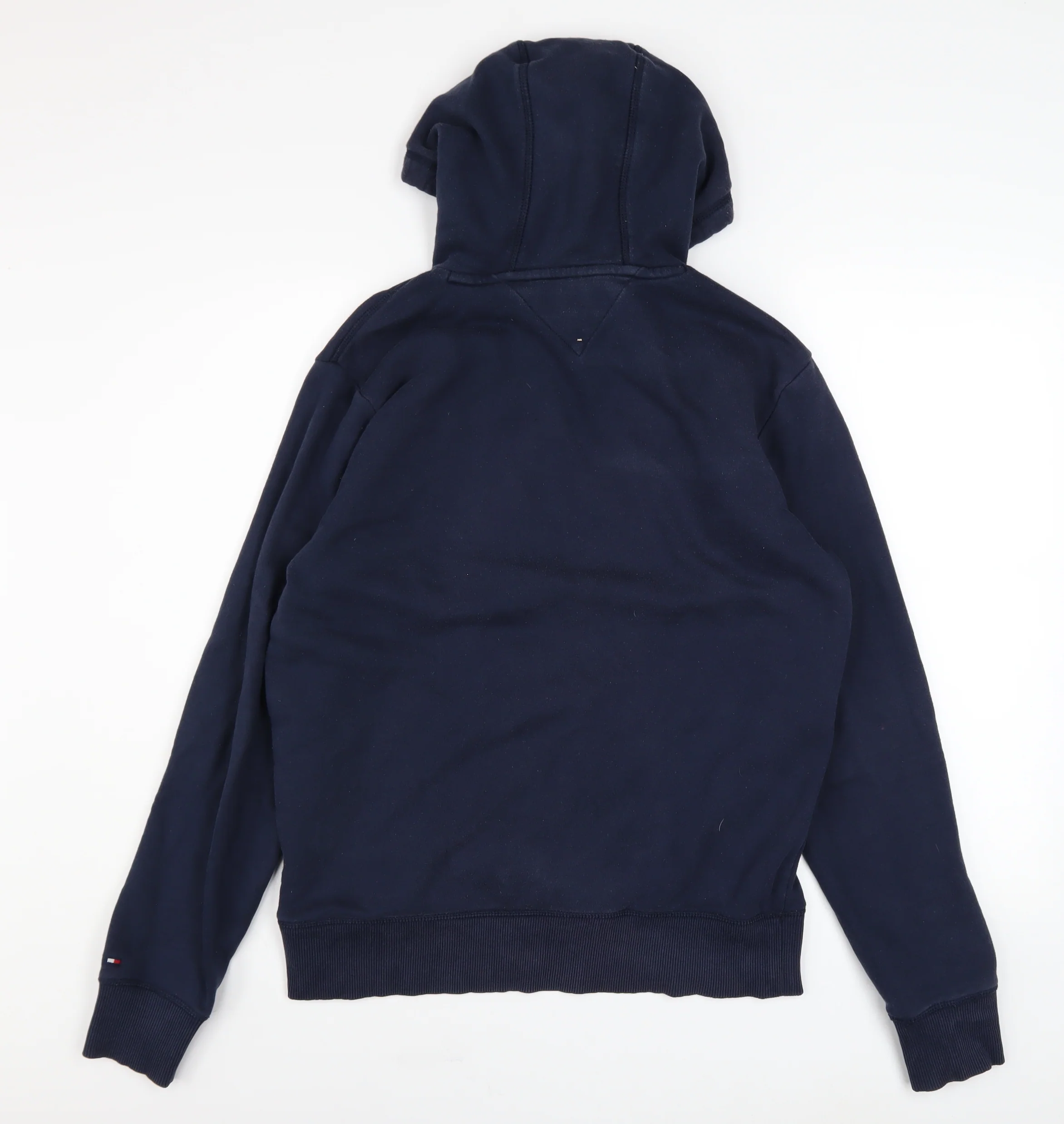 Tommy Hilfiger Men's Blue Pullover Hoodie L Logo Fleece - Image 3