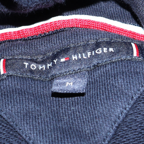 Tommy Hilfiger Men's Blue Pullover Hoodie M Classic Logo Cotton Sweatshirt - Image 5